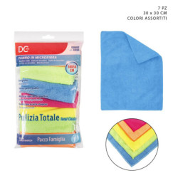 PANNI IN MICROFIBRA PACCO FAMIGLIA 30x30 CM - 7 PEZZI