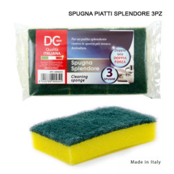 SPUGNA PER PIATTI SPLENDORE DOPPIO LATO - 3 PEZZI