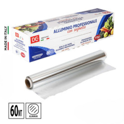 ROTOLO DI ALLUMINIO PROFESSIONALE CON SEGHETTO 60 MT.