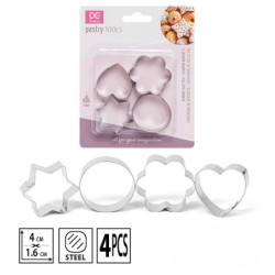 STAMPO PER BISCOTTI FORME ASSORTITE IN ACCIAIO 4 PEZZI