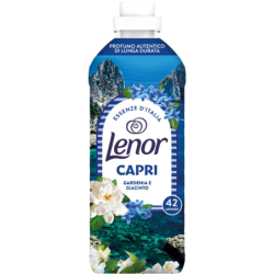 LENOR ESSENZE D'ITALIA AMMORBIDENTE CONCENTRATO CAPRI GARDENIA E GIACINTO 42 LAVAGGI 880 ML.