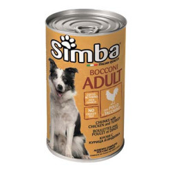SIMBA DOG BOCCONI PER CANI ADULTI CON CARNE DI POLLO E TACCHINO IN LATTA 1,230 KG.