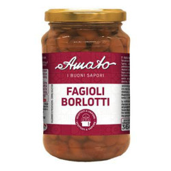 AMATO I BUONI SAPORI FAGIOLI BORLOTTI COTTI A VAPORE IN VETRO 360 GR.