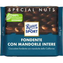 RITTER SPORT TAVOLETTA AL CIOCCOLATO FONDENTE CON MANDORLE INTERE 100 GR.