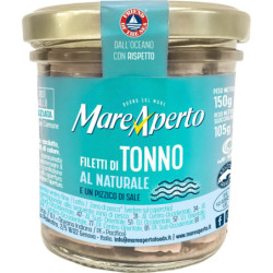 MARE APERTO FILETTI DI TONNO AL NATURALE IN VETRO 150 GR.
