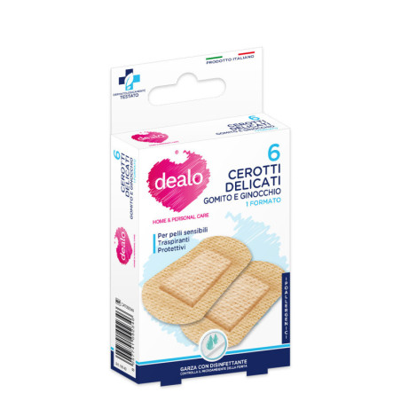 DEALO CEROTTI DELICATI GOMITO E GINOCCHIO IPOALLERGENICI E TRASPIRANTI 6 PEZZI