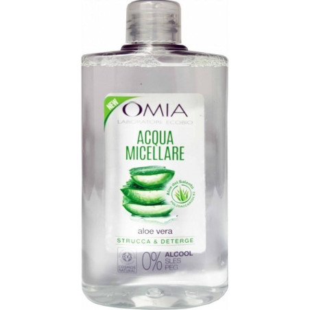 OMIA ACQUA MICELLARE ALOE VERA STRUCCA E DETERGE 0% ALCOOL 400 ML.
