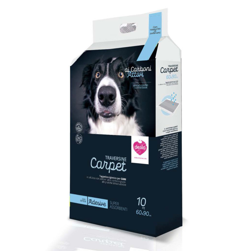 DEALO TAPPETINI IGIENICI PER CANI AI CARBONI ATTIVI 60x90 10 PEZZI