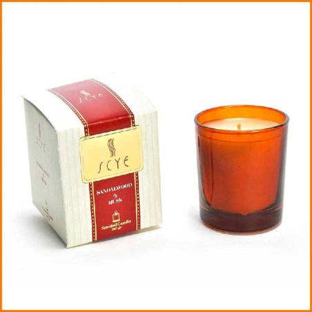 SCYE CANDELA IN BICCHIERE AL PROFUMO DI SANDALO E MUSCHIO 180 GR.