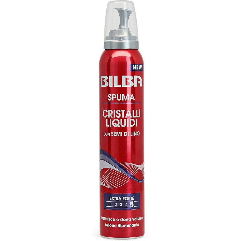 BILBA SPUMA CRISTALLI LIQUIDI EXTRA FORTE CON SEMI DI LINO 200 ML.
