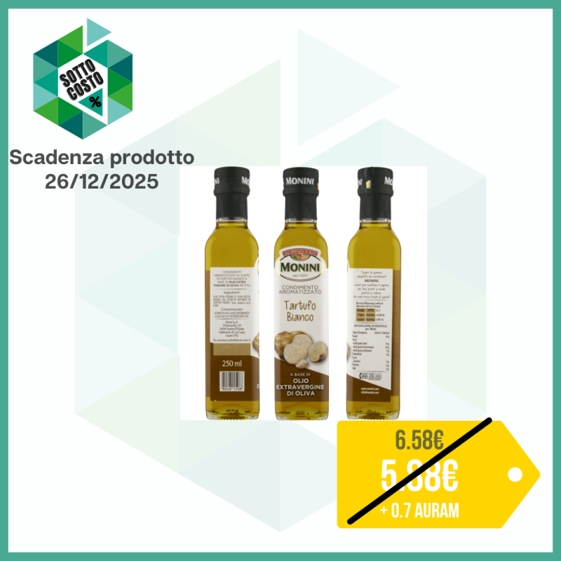 MONINI OLIO AROMATIZZATO AL TARTUFO BIANCO 250 ML.