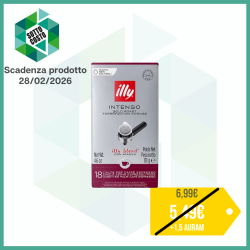ILLY CAFFÈ INTENSO, 18 CIALDE PER CAFFÈ ARABICA ESPRESSO, 100% ARABICA COMPATIBILI CON MACCHINE ESPRESSO E.S.E.