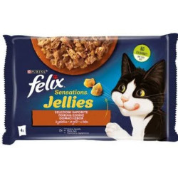 FELIX SENSATIONS JELLIES ANATRA E AGNELLO 4 BUSTINE 340GR.