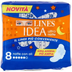 LINES IDEA ULTRA NOTTE CON ALI 8 ASSORBENTI